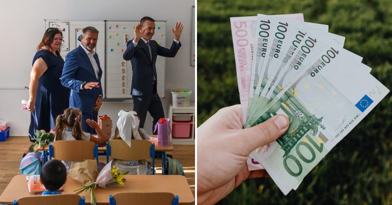 Minister školstva Tomáš Drucker v triede a peniaze