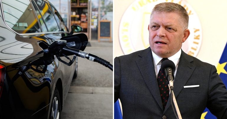 Tankovanie do auta a Robert Fico