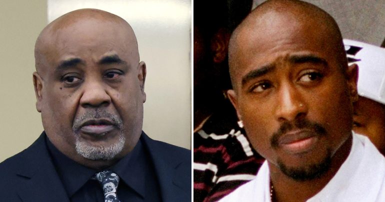Duane Davis sa smeje na súde a záber na Tupaca z roku 1996