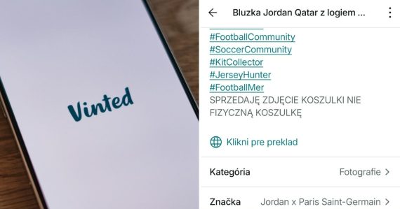 Podvodný inzerát na Vinted