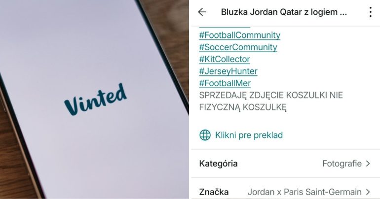 Podvodný inzerát na Vinted