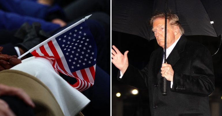 Americká vlajka a Donald Trump