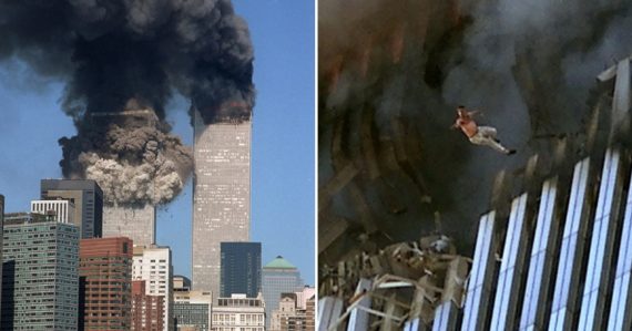 WTC náraz a padajúci muž