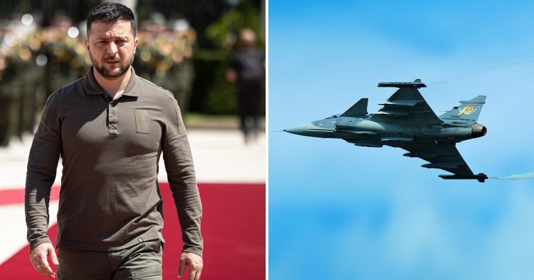 Volodymyr Zelenskyj a stíhačka