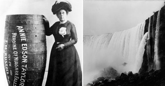 Annie Edson Taylor a Niagarské vodopády - historické zábery