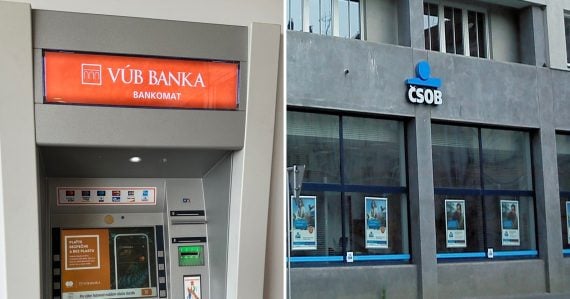 Bankomat VÚB a ČSOB banka