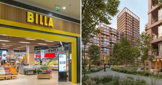 Predajňa Billa a vizualizácia projektu Spartakovská