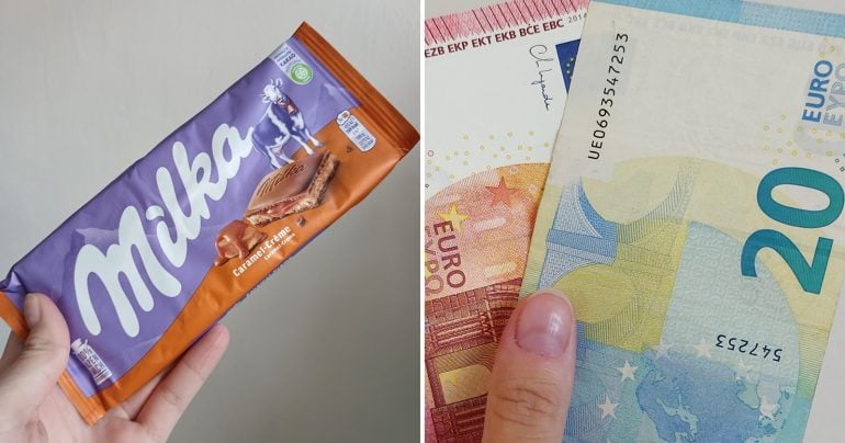 Čokoláda a eurobankovky