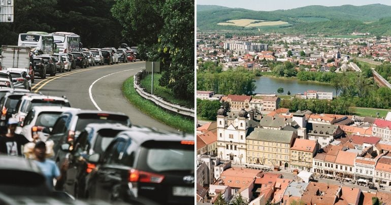 Dopravná zápcha a Trenčín