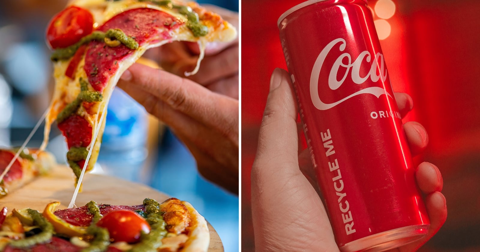 Pizza a Coca-Cola