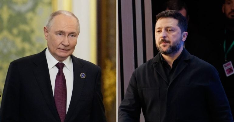 Vladimir Putin a Volodymyr Zelenskyj