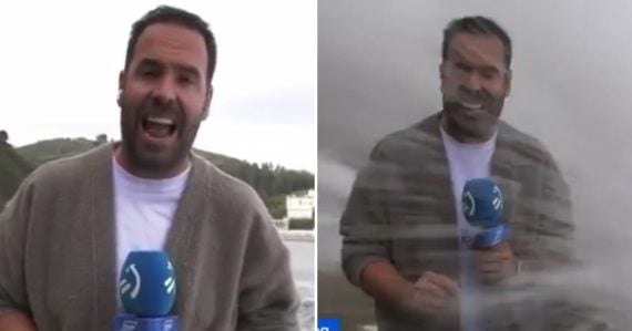 Reportér počas živého vysielania