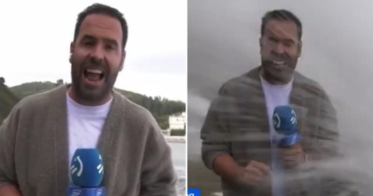 Reportér počas živého vysielania