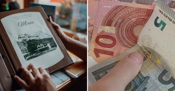 Menu v reštaurácii a peniaze