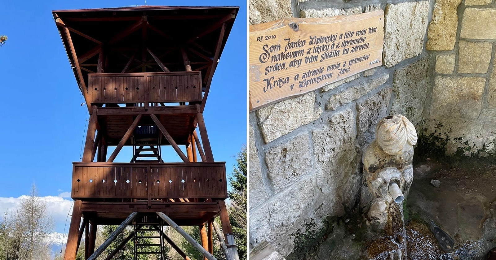 Rozhľadňa a minerálny prameň v Liptovskom Jáne