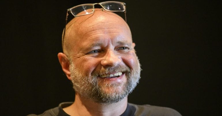 Herec Michal Novák počas tlačovej konferencie k druhej sezóne Divadla Poprad