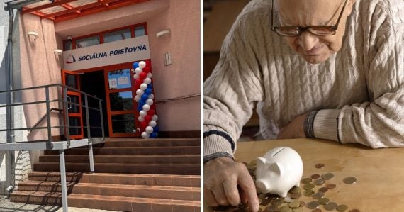 Sociálne poisťovňa a dedko počítajúci peniaze