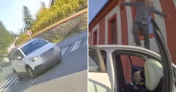 Záber z policajnej kamery na zdrogovaného muža