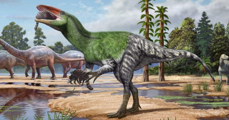 Umelcova predstava novoobjaveného dinosaura