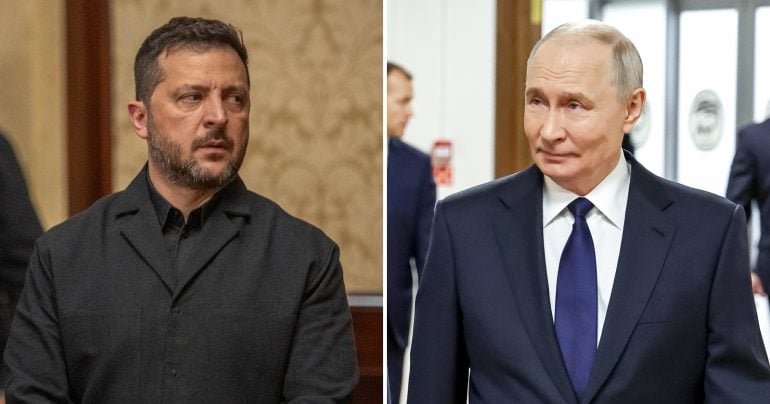 Volodimyr Zelenskyj a Vladimir Putin